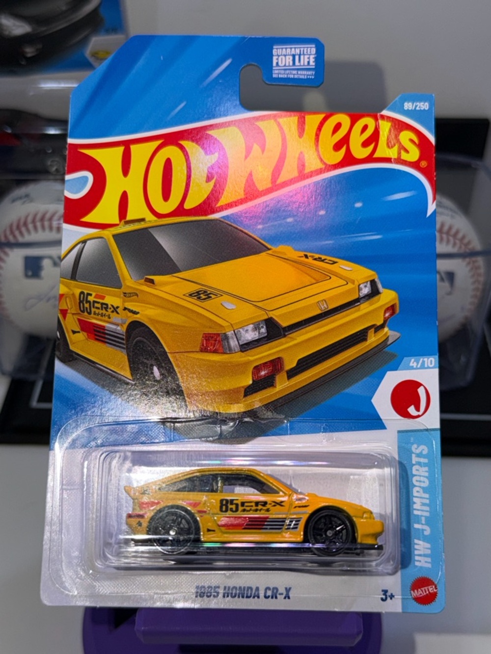 Hot Wheels 1985 Honda CR-X Toy Car - Yellow